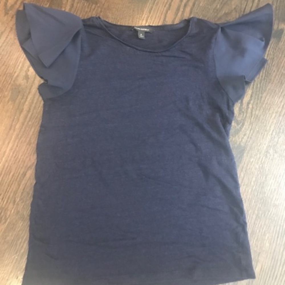 Banana Republic Flutter Sleeve Linen Top